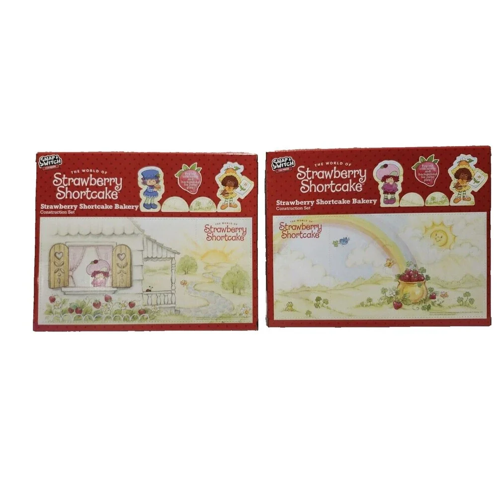NEW Lot of 2 Strawberry Shortcake Bakery Fruit Stand Snap & Switch‎ Construction